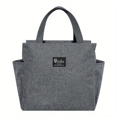 Thickened Double Pocket Insulated Tote Bag with Water Resistant Liner