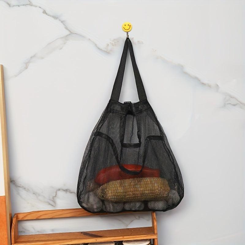 1pc Portable Double Layer Fruit Storage Mesh Bag For Kitchen