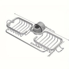 Purpose Faucet Sponge Holder with Hook Kitchen and Bathroom Organizer