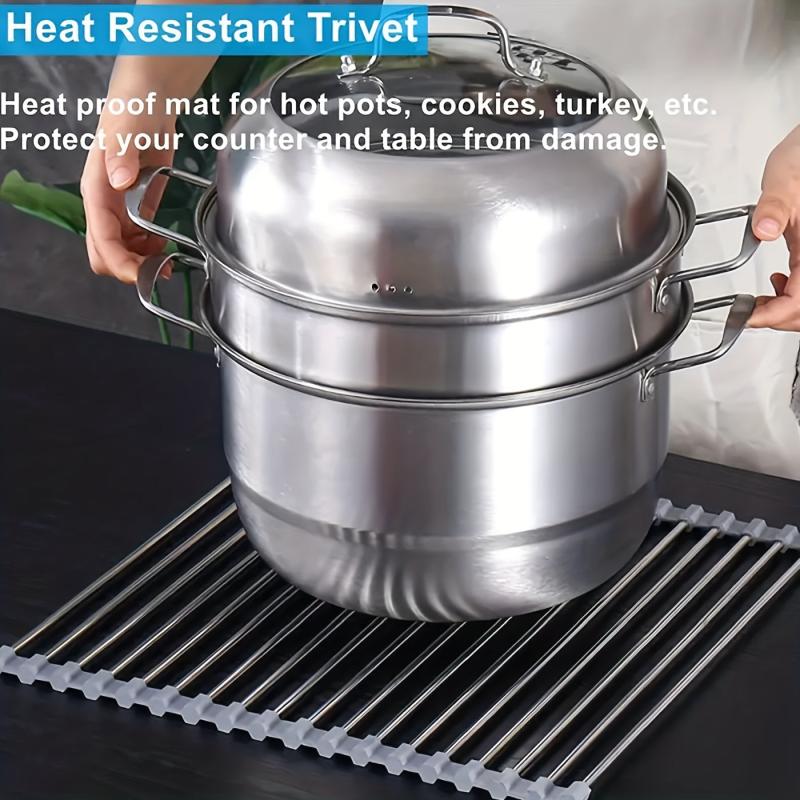 Roll Up Dish Drying Rack Stainless Steel Over Sink Drainer for Kitchen Counter