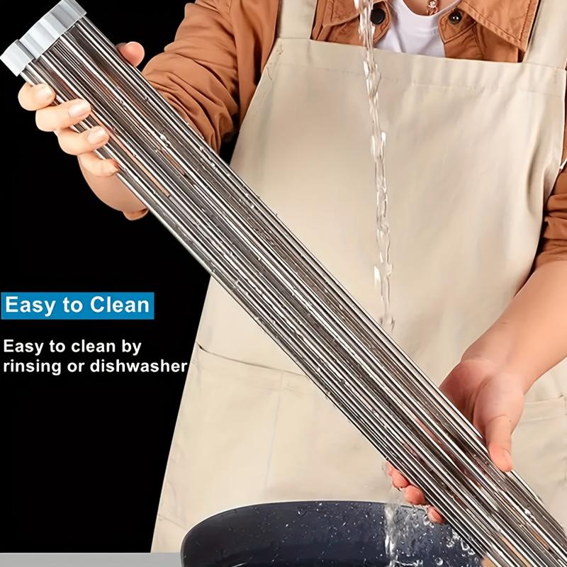 Roll Up Dish Drying Rack Stainless Steel Over Sink Drainer for Kitchen Counter