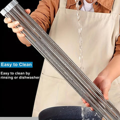 Roll Up Dish Drying Rack Stainless Steel Over Sink Drainer for Kitchen Counter