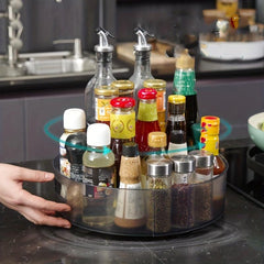 Large Capacity Rotatable Storage Tray With Handle Lazy Susan