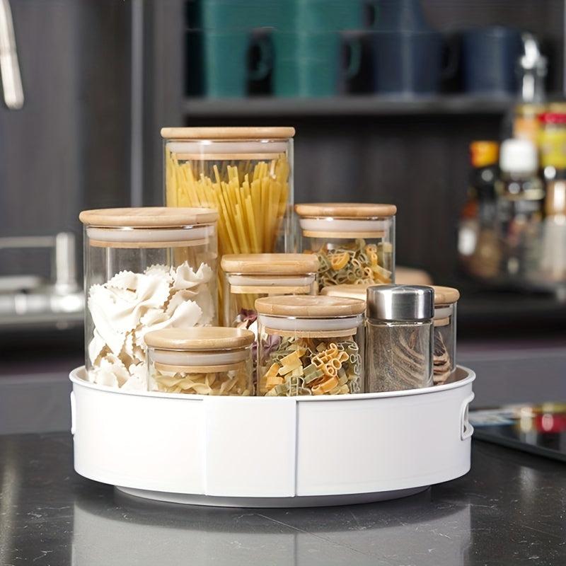 Large Capacity Rotatable Storage Tray With Handle Lazy Susan