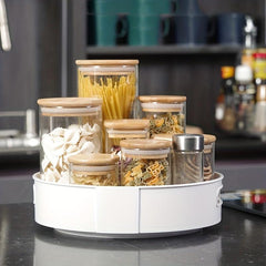 Large Capacity Rotatable Storage Tray With Handle Lazy Susan