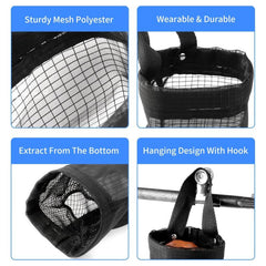 2pcs Mesh Hanging Garbage Bag Storage Bag Plastic Bag Holder Wall mounted