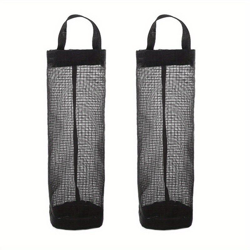 2pcs Mesh Hanging Garbage Bag Storage Bag Plastic Bag Holder Wall mounted