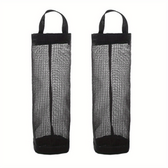 2pcs Mesh Hanging Garbage Bag Storage Bag Plastic Bag Holder Wall mounted