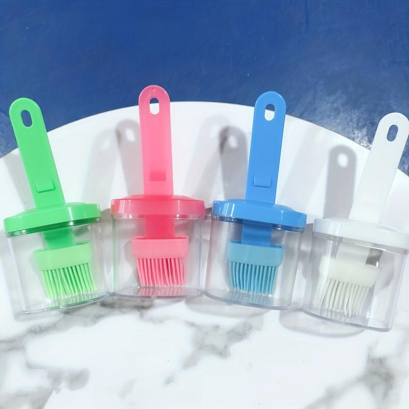 Silicone Bottle Brush Portable Barbecue Brush With Container