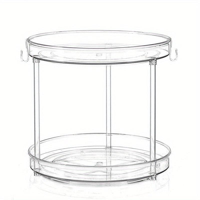 Lazy Susan Turntable Spice Rack Organizer with Hooks for Kitchen Bathroom Pantry