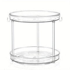 Lazy Susan Turntable Spice Rack Organizer with Hooks for Kitchen Bathroom Pantry