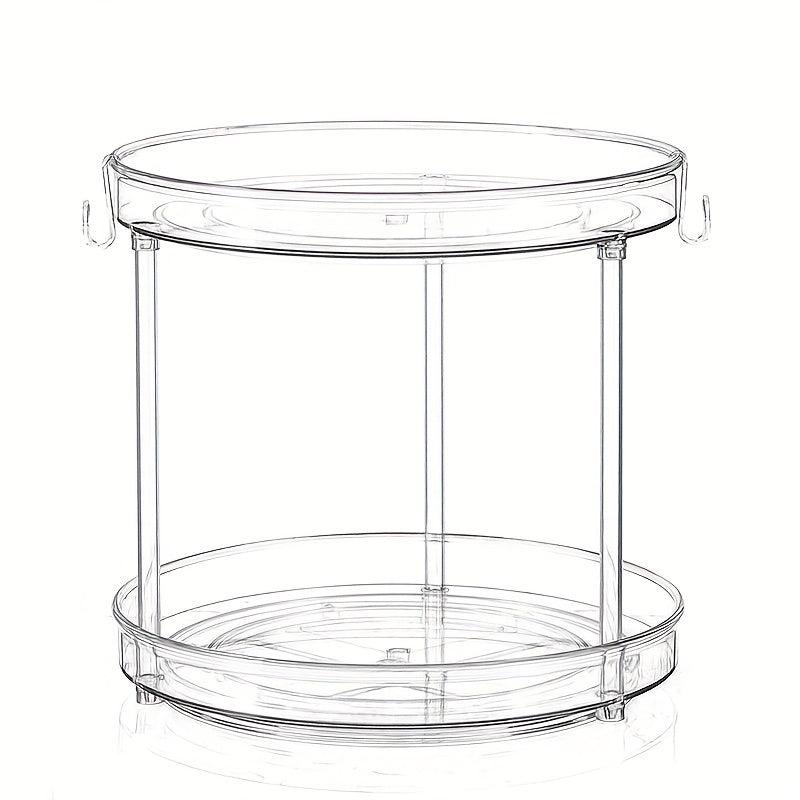 Lazy Susan Turntable Spice Rack Organizer with Hooks for Kitchen Bathroom Pantry