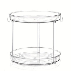 Lazy Susan Turntable Spice Rack Organizer with Hooks for Kitchen Bathroom Pantry