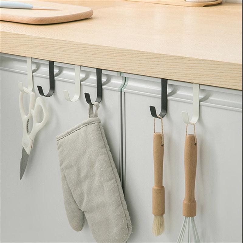 S Shaped Metal Hook Cabinet Door Hanging Rack Utensils Storage Organizer