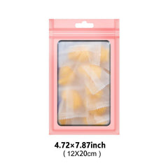 100 Pink Mylar Bags with Window Ziplock - Smell Proof Resealable Hallo