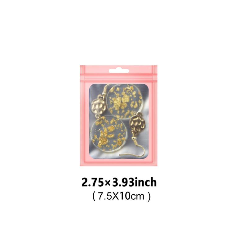 100 Pink Mylar Bags with Window Ziplock - Smell Proof Resealable Hallo