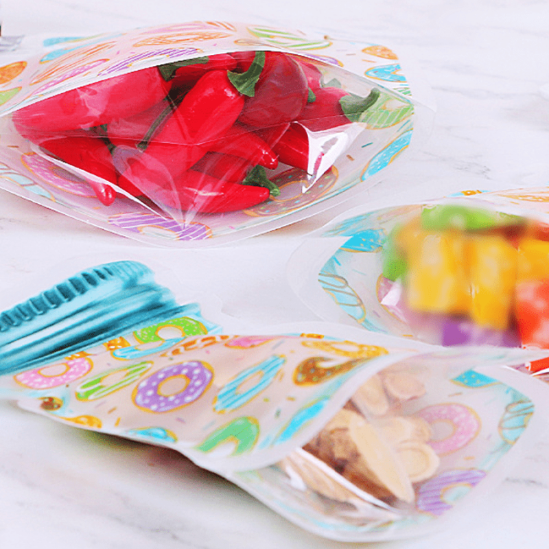 5pcs Donut Pattern Food Sealing Bags for Parties