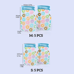 5pcs Donut Pattern Food Sealing Bags for Parties