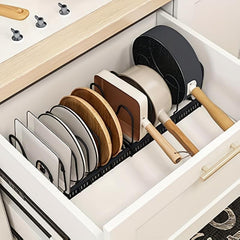 Iron Storage Rack Foldable Pot Cover Bowl Dish Holder for Kitchen