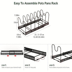 Iron Storage Rack Foldable Pot Cover Bowl Dish Holder for Kitchen