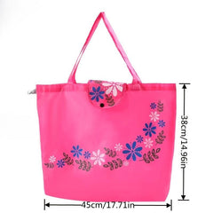 Reusable Grocery Bag Foldable Eco-Friendly Floral Print Shopper Bag