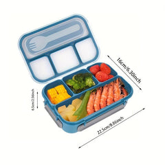 1300ml Four Cell Plastic Lunch Box - Microwave Safe Bento Box