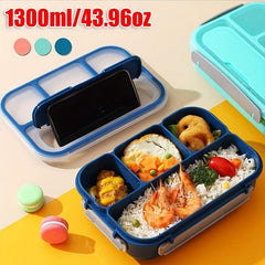 1300ml Four Cell Plastic Lunch Box - Microwave Safe Bento Box