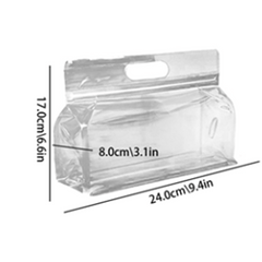5pcs Transparent Frosted Seal Bag Portable Self Sealing Kitchen Supplies