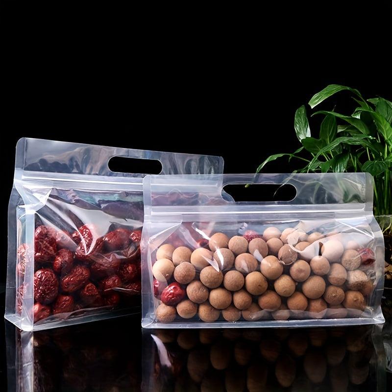 5pcs Transparent Frosted Seal Bag Portable Self Sealing Kitchen Supplies