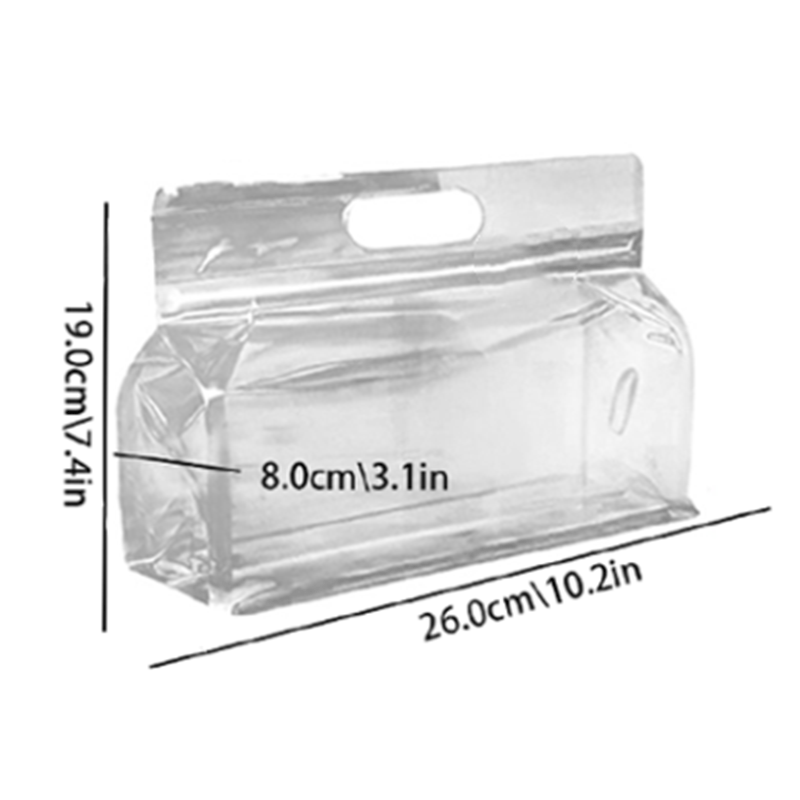 5pcs Transparent Frosted Seal Bag Portable Self Sealing Kitchen Supplies