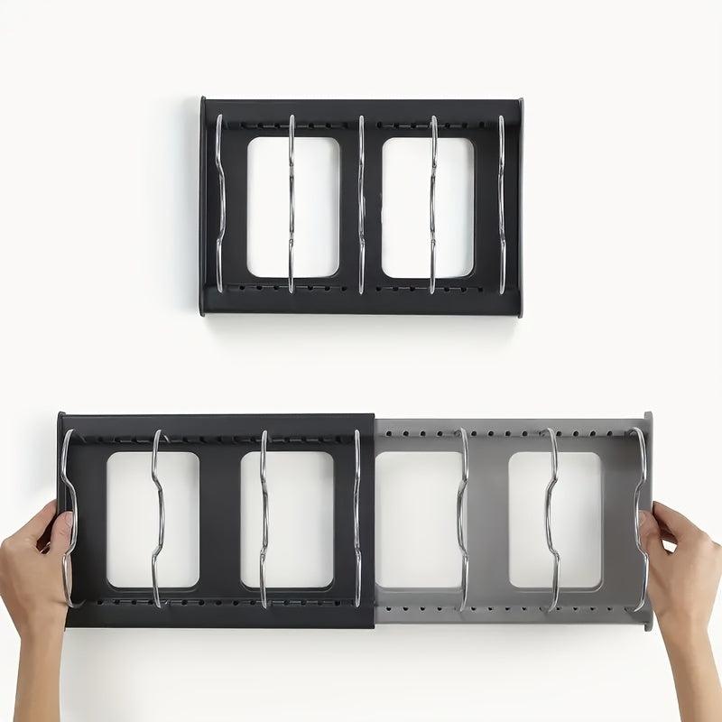 Adjustable Kitchen Pot And Lid Storage Rack Telescopic