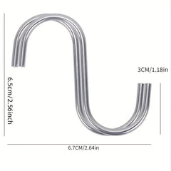 10 pcs S Shaped Hooks for Hanging Plants Clothes Pots Cups Bags Towels
