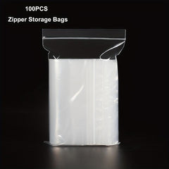 100 Clear Zipper Bags for Food Storage Snacks Nuts Seeds Candy Kitchen