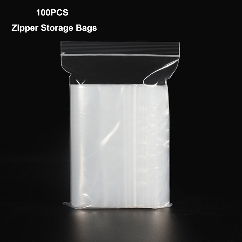 100 Clear Zipper Bags for Food Storage Snacks Nuts Seeds Candy Kitchen