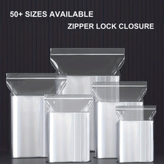 100 Clear Zipper Bags for Food Storage Snacks Nuts Seeds Candy Kitchen