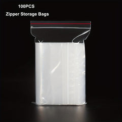 100 Clear Zipper Bags for Food Storage Snacks Nuts Seeds Candy Kitchen