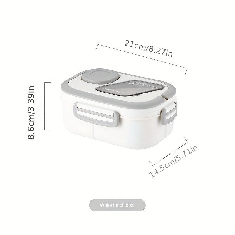 Large Capacity Double Layer Lunch Box with Cutlery and Divided Compartments