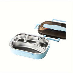 Insulated Lunch Box w/ Tableware For Office Workers Square Divided Microwave