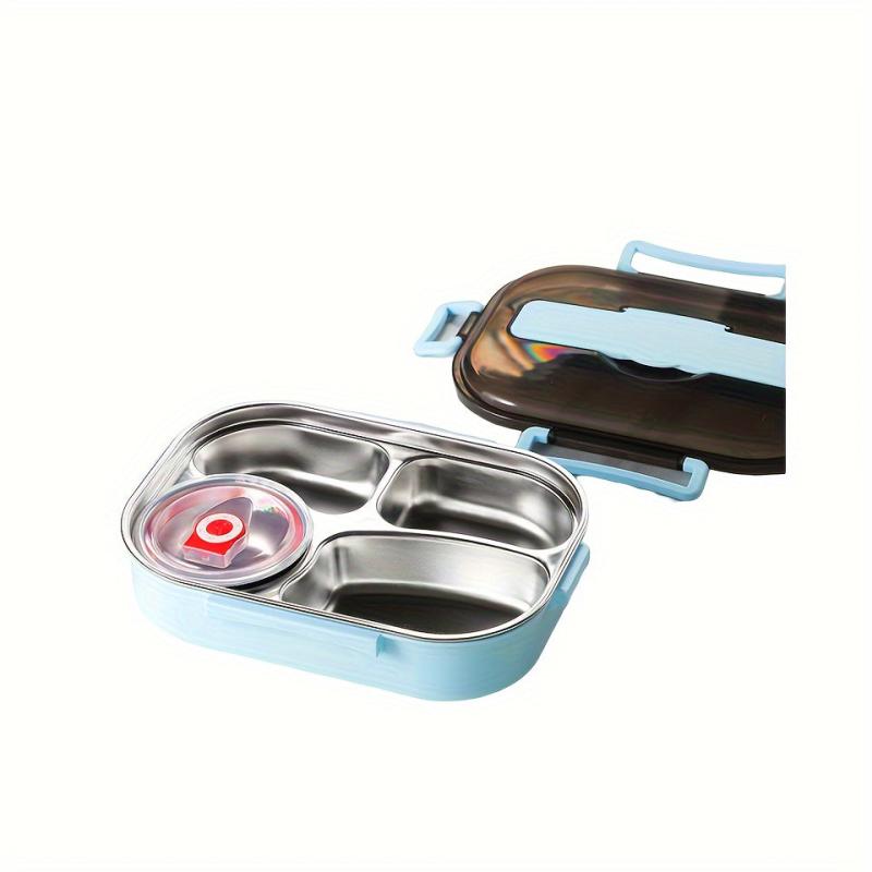 Insulated Lunch Box w/ Tableware For Office Workers Square Divided Microwave