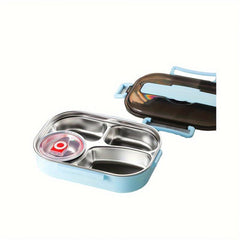 Insulated Lunch Box w/ Tableware For Office Workers Square Divided Microwave