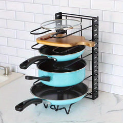 Pot & Pan Organizer 5 layer Removable Foldable Kitchen Storage Rack