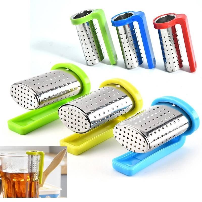 Stainless Steel Tea Infuser Handle Hanging Strainer Herbal Spice Filter
