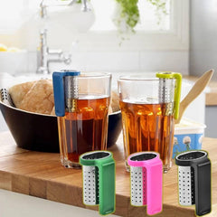 Stainless Steel Tea Infuser Handle Hanging Strainer Herbal Spice Filter