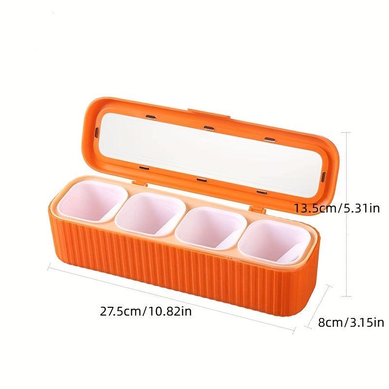 4-Grid Spice Rack Seasoning Box Seasoning Separation Storage Box