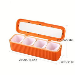 4-Grid Spice Rack Seasoning Box Seasoning Separation Storage Box
