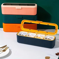 4-Grid Spice Rack Seasoning Box Seasoning Separation Storage Box