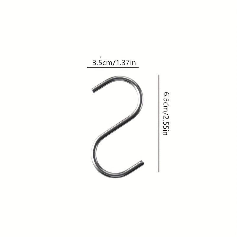 10pcs Stainless Steel S Hooks for Kitchenware Utensils Pots Bags Coat Stand