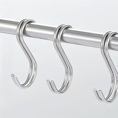 10pcs Stainless Steel S Hooks for Kitchenware Utensils Pots Bags Coat Stand