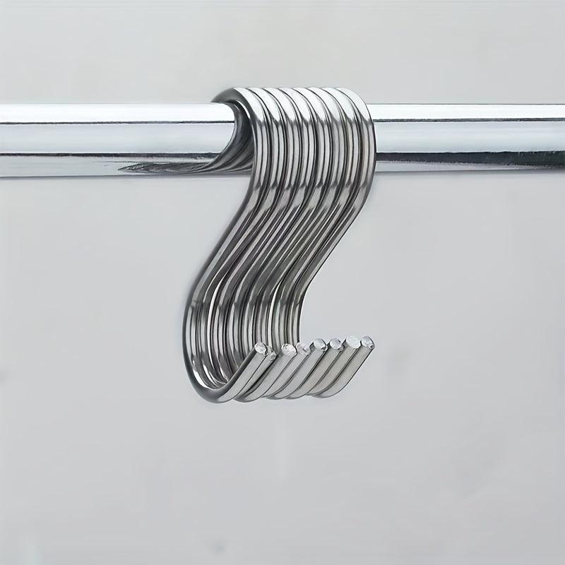 10pcs Stainless Steel S Hooks for Kitchenware Utensils Pots Bags Coat Stand