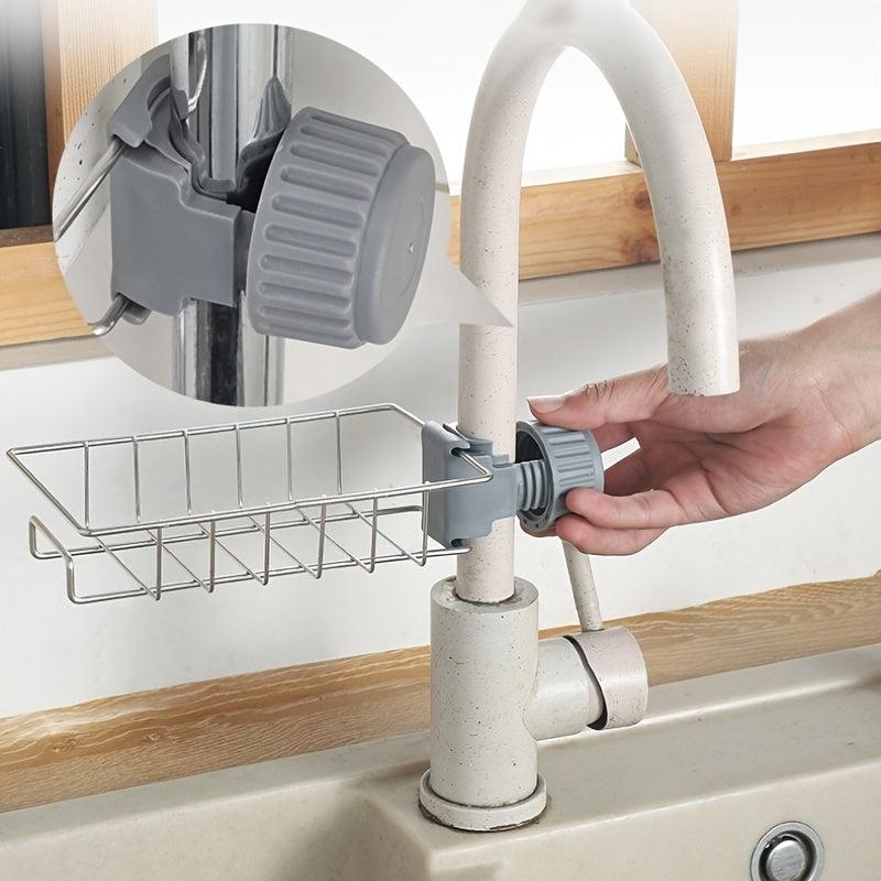 Stainless Steel Faucet Storage Rack for Kitchen and Bathroom Single Layer
